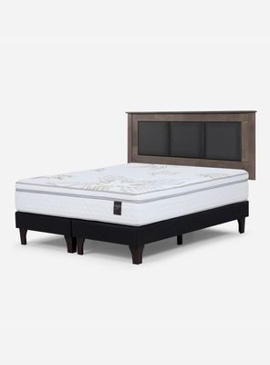 Cama Europea Art 4 2 Plazas Base Dividida + Respaldo Rachel