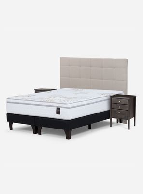 Cama Europea Art 4 Súper King + Set de Muebles Yssey