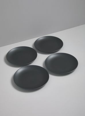 Set de 4 Platos Melamina Negra 20.5 cm