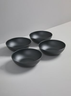 Imagen 1 del producto Set de 4 Platos Sopa Melamina Negra 19 cm