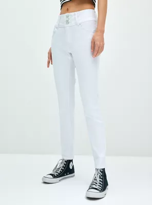 Jeans 3 Botones Tiro Alto Color