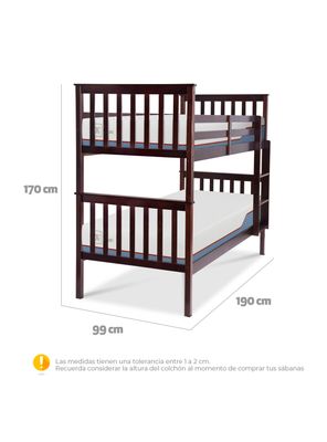 Imagen 2 del producto Camarote Isidora 1 Plaza + Colchones Excellene Plus