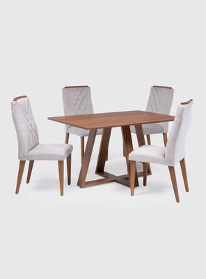 Juego Comedor Avena + 4 Sillas Megan