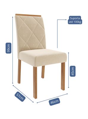 Imagen 2 del producto Juego Comedor Agata + 4 Sillas Fernanda Nude