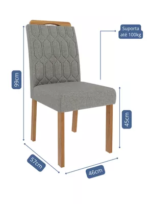 Imagen 2 del producto Juego Comedor Ana + 4 Sillas Paola Gris