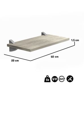 Imagen 2 del producto Pack 2 Repisas Concept 60 cm Gris
