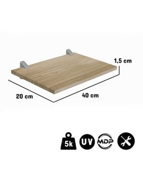 Imagen 2 del producto Set 2 Repisas Concept 40 cm Roble