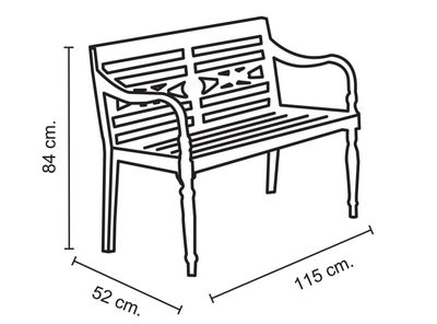 Imagen 2 del producto Banca Dora Decora Teca Clásica 2 Personas Dora Decora
