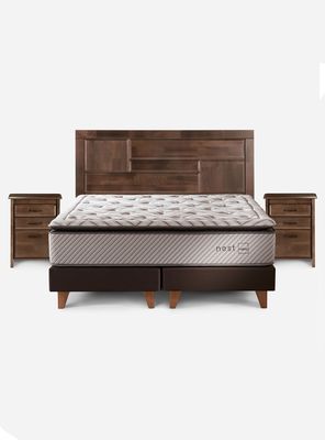 Cama Europea Nest 2 Plazas Base Dividida + Set de Muebles Dolce