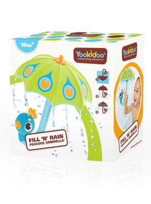 Imagen 1 del producto Juguete de Baño Paragua & Pavo Real Verde Yookidoo