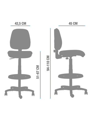 Imagen 2 del producto Silla Cajero Rudy con Brazos Negro