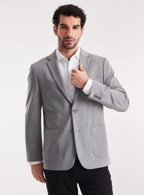 Vestón Recto Slim Fit Tela Knit