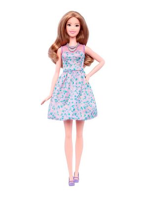 Muñeca Vestido Celeste Flor Barbie