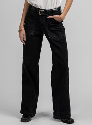 Jeans Recto Tiro Alto Ame Negro