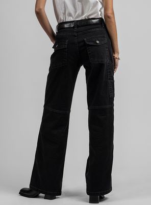 Imagen 2 del producto Jeans Recto Tiro Alto Ame Negro
