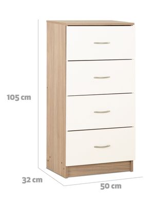 Imagen 2 del producto Cómoda 4 Cajones Bicolor