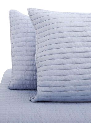 Quilt 2 Plazas Hebra Patchwork Azul