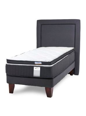 Cama Europea Dúo Pocket 1 Plaza Plus + Topper + Respaldo