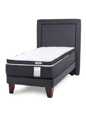 Cama Europea Dúo Pocket Topper 1.5 Plaza Plus + Respaldo