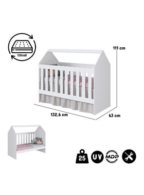 Imagen 2 del producto Cuna Casita 60 Montessori Blanca