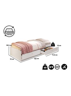 Imagen 2 del producto Cama Infantil Cariño Blanca