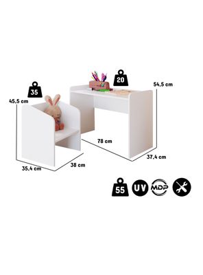 Imagen 2 del producto Mesa Con Silla Montessori Blanco