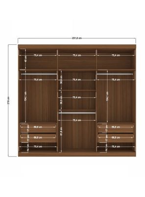 Imagen 2 del producto Clóset Buriti 6 Puertas 4 Cajones Jatoba Arena
