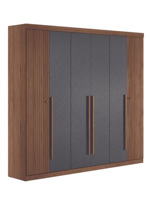 Clóset Buriti 6 Puertas 4 Cajones Jatoba Grafito