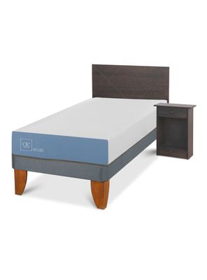 Imagen 1 del producto Cama Europea Excellence 1 Plaza 190 cm + Set Muebles Villarrica Gris