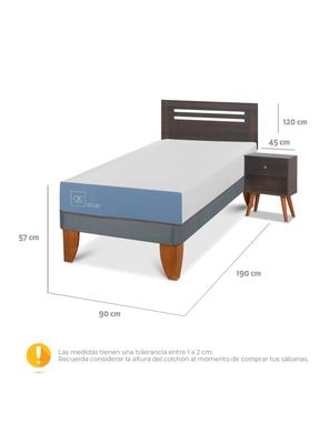 Imagen 2 del producto Cama Europea Excellence 1 Plaza + Set Mubeles Munich Gris