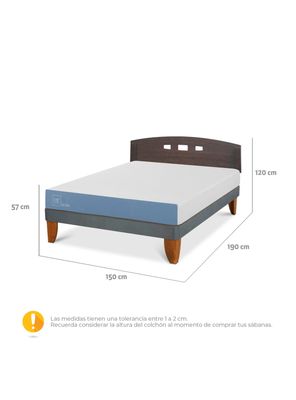Imagen 2 del producto Cama Europea Excellence 2 Plazas + Respaldo Gales Gris