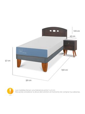 Imagen 2 del producto Cama Europea Excellence 1 Plaza Set Gales Gris