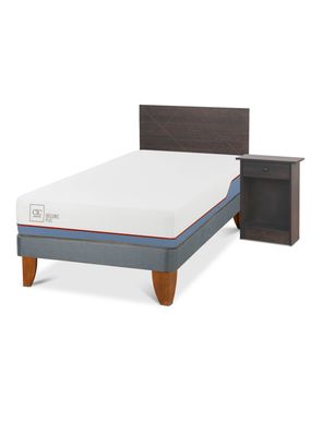 Cama Europea Excellence Plus 1.5 Plazas Set Villarrica Gris