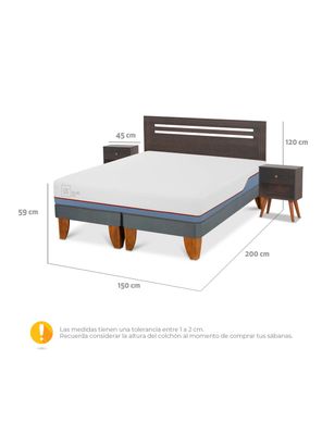 Imagen 2 del producto Cama Europea Excellence Plus 2 Plazas Base Dividida Munich Gris