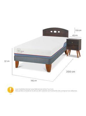 Imagen 2 del producto Cama Europea Excellence Plus 1.5 Plazas Set Gales Gris