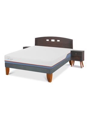 Cama Europea Excellence Plus 2 Plazas + Set Gales Gris
