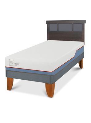 Cama Europea Excellence Plus 1.5 Plazas Respaldo Dublin Gris