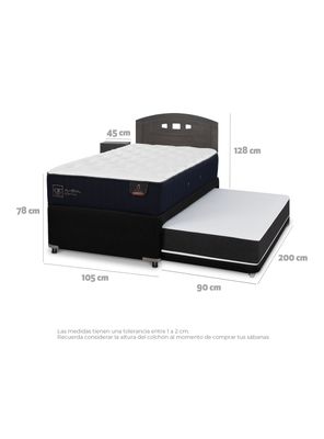 Imagen 2 del producto Diván Premium 1.5 Plazas + Set Gales Gris