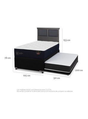 Imagen 2 del producto Divan Premium Black 1.5 Plazas Respaldo Torino Gris