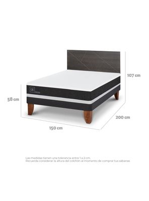 Imagen 2 del producto Cama Europea Ortopedic 2 Plazas Respaldo Villarrica Gris