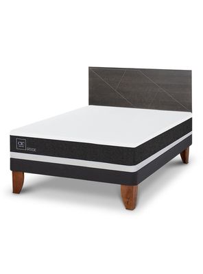 Cama Europea Ortopedic 2 Plazas Respaldo Villarrica Gris