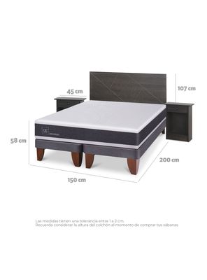 Imagen 2 del producto Cama Europea Ortopedic 2 Plazas Base Dividida Set Villarrica Gris