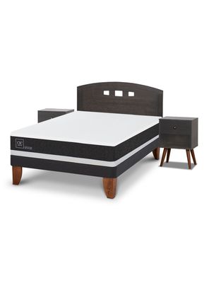 Cama Europea Ortopedic 2 Plazas Set Gales Gris