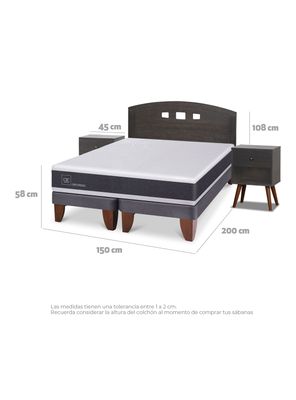 Imagen 2 del producto Cama Europea Ortopedic 2 Plazas Base Dividida Set Gales Gris