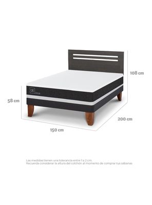 Imagen 2 del producto Cama Europea Ortopedic 2 Plazas Respaldo Munich Gris