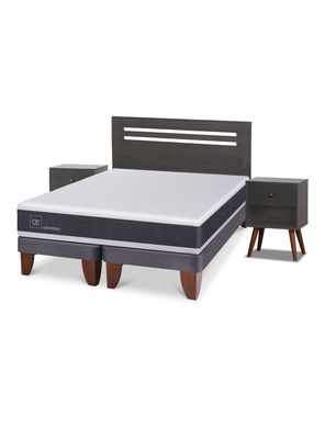Cama Europea Ortopedic 2 Plazas Base Dividida Munich Gris