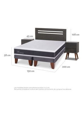 Imagen 2 del producto Cama Europea Ortopedic 2 Plazas Base Dividida Munich Gris