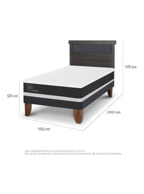 Imagen 2 del producto Cama Europea Ortopedic 1.5 Plazas Respaldo Dublin Gris