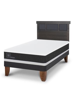 Cama Europea Ortopedic 1.5 Plazas Respaldo Dublin Gris
