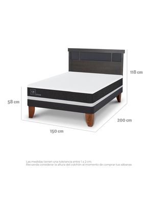 Imagen 2 del producto Cama Europea Ortopedic 2 Plazas Respaldo Dublin Gris